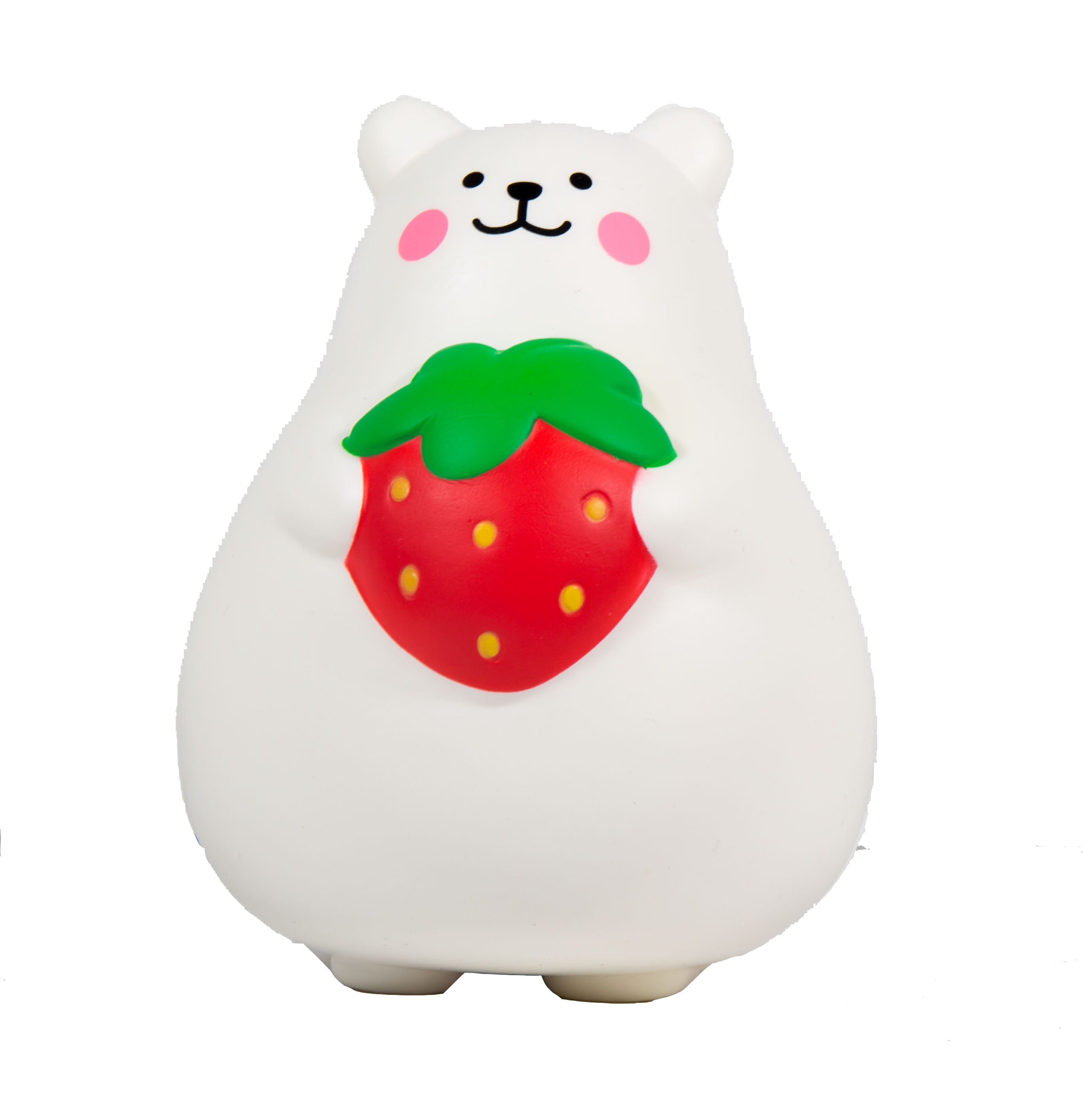 IBloom Marshmallow Bear Squishy Mr White Holding a Strawberry