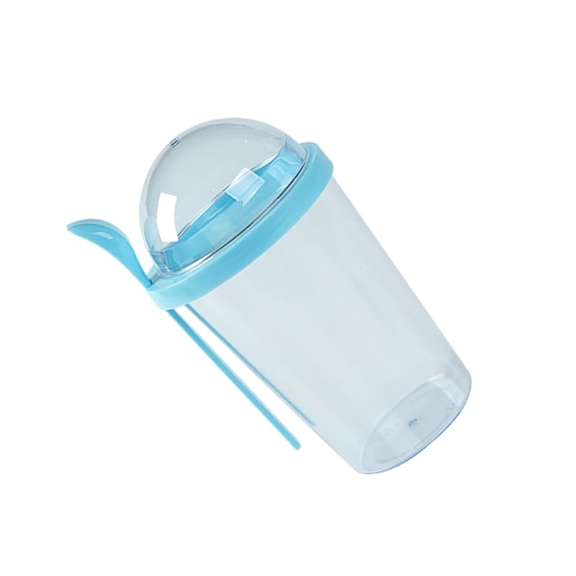 Taza de ensalada portátil Matsuzay con tapa de rosca y cuchara azul Cielo 500ml