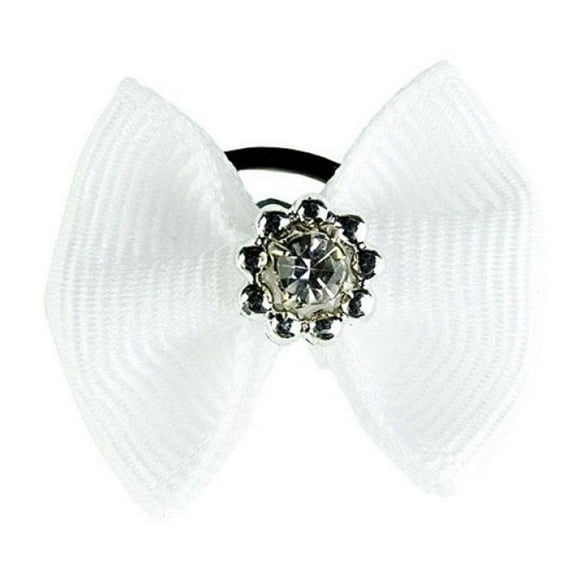 HORZE Sparkling Mane Bows - White - One Size