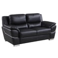thumbnail image 4 of Titan Furnishings Modern Leather Upholstered Sofa & Loveseat Set in Black, 4 of 27