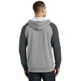 thumbnail image 2 of District Young Mens Lightweight Fleece Raglan Hoodie-2XL (Heathered Grey/ Heathered Charcoal), 2 of 6