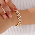 thumbnail image 2 of 14k Gold Plated Bracelets for Women Cubic Zircon Womens Tennis Bracelet, Non Tarnish Trendy Link Chain Bracelets Jewelry Gifts for Mom Wife Girlfriend, Tennis, 2 of 7
