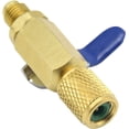 thumbnail image 3 of Brass Straight Shut-Off Valve Air Conditioner Ball Valve Adapter 1/4In SAE, for Refrigerant R22 R12 R410a Charging Hoses HVAC Tools And Equipment, 3 of 5