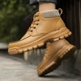 thumbnail image 6 of DLWKIPV Men's Brown Full-Grain Leather Work Boots - Waterproof Non-Slip Ankle Boots with Arch Support（Brown，9.5）, 6 of 6