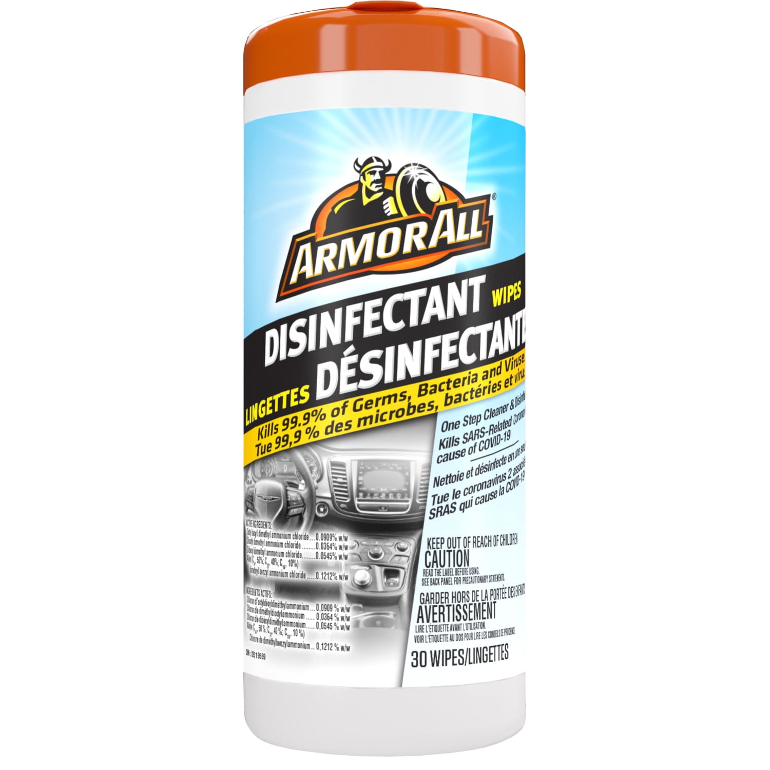 Lingettes désinfectantes Armor All Lingettes désinfectantes AA