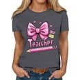 thumbnail image 2 of Xuyuer Women Graphic Print Round Neck Short Sleeve T-Shirt, Summer T-Shirt For School Season, 2 of 5