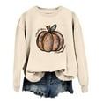thumbnail image 2 of Fall Sweatshirts for Women 2025 Long Sleeve Crewneck Pumpkin Graphic Sweatshirt Halloween Thanksgiving Pullover Tops, 2 of 4