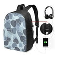 thumbnail image 3 of YFYANG 17" Laptop Backpack, Blue Abstract Geometry Fashion Travel Work Backpack with USB and Headphone Cable Interface for Men and Women, 3 of 8
