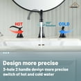 thumbnail image 4 of CASAINC 8 in. Widespread Double Handle Bathroom Sink Faucet with 360° Swivel Spout, Stainless Steel Drain Kit in Matte Black, 4 of 10