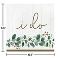 thumbnail image 2 of Party Central Club Pack of 192 Green and Brown " I Do " Eucalyptus 2-Ply Luncheon Napkins, 2 of 2