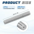 thumbnail image 2 of Uxcell 8Pack M6x35mm 316 Stainless Steel Fully All Threaded Rod Studs, 1mm Pitch, 2 of 6
