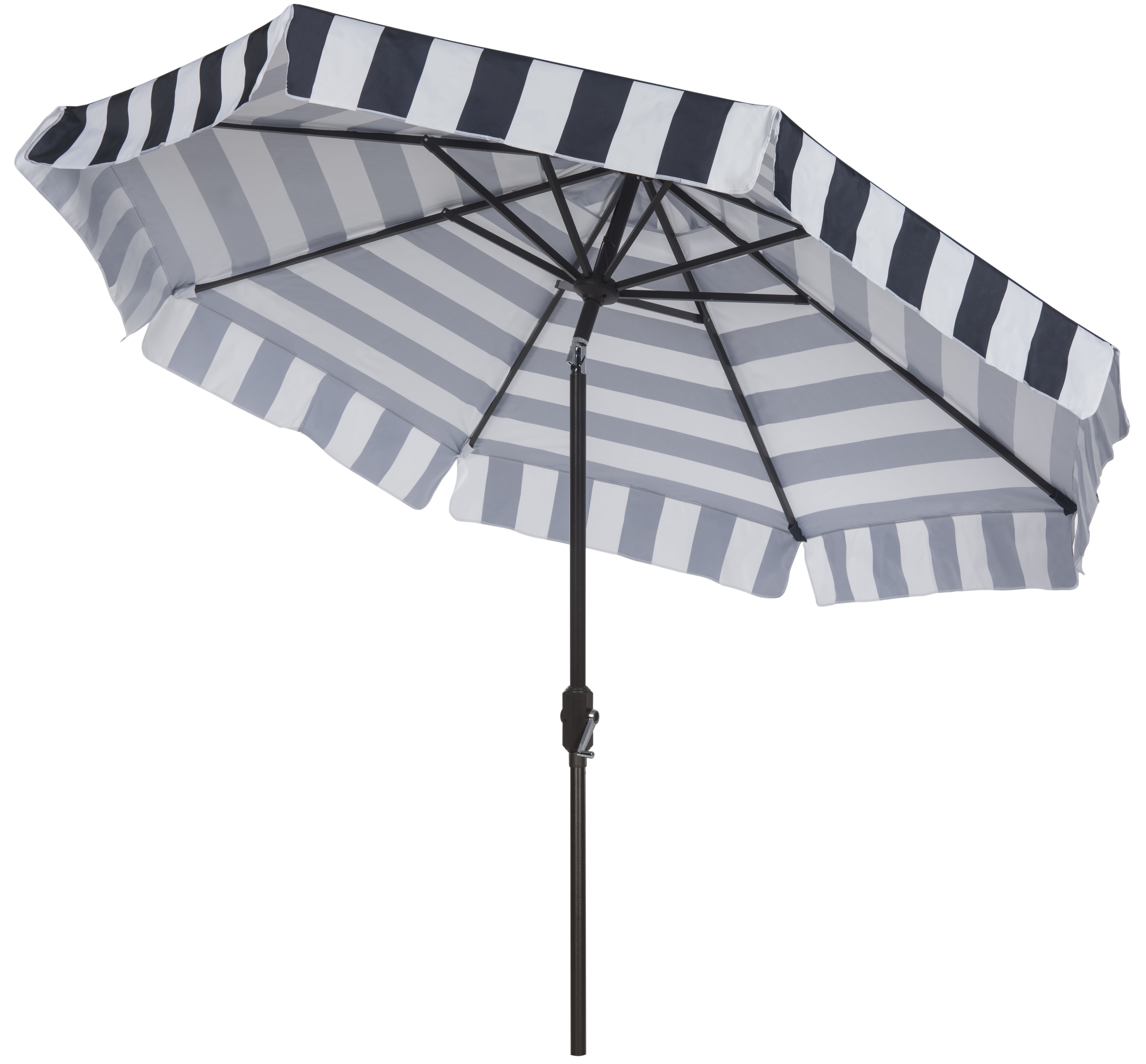 SAFAVIEH Outdoor Collection Elsa Fashion Line 11-Foot Round Umbrella Navy/White