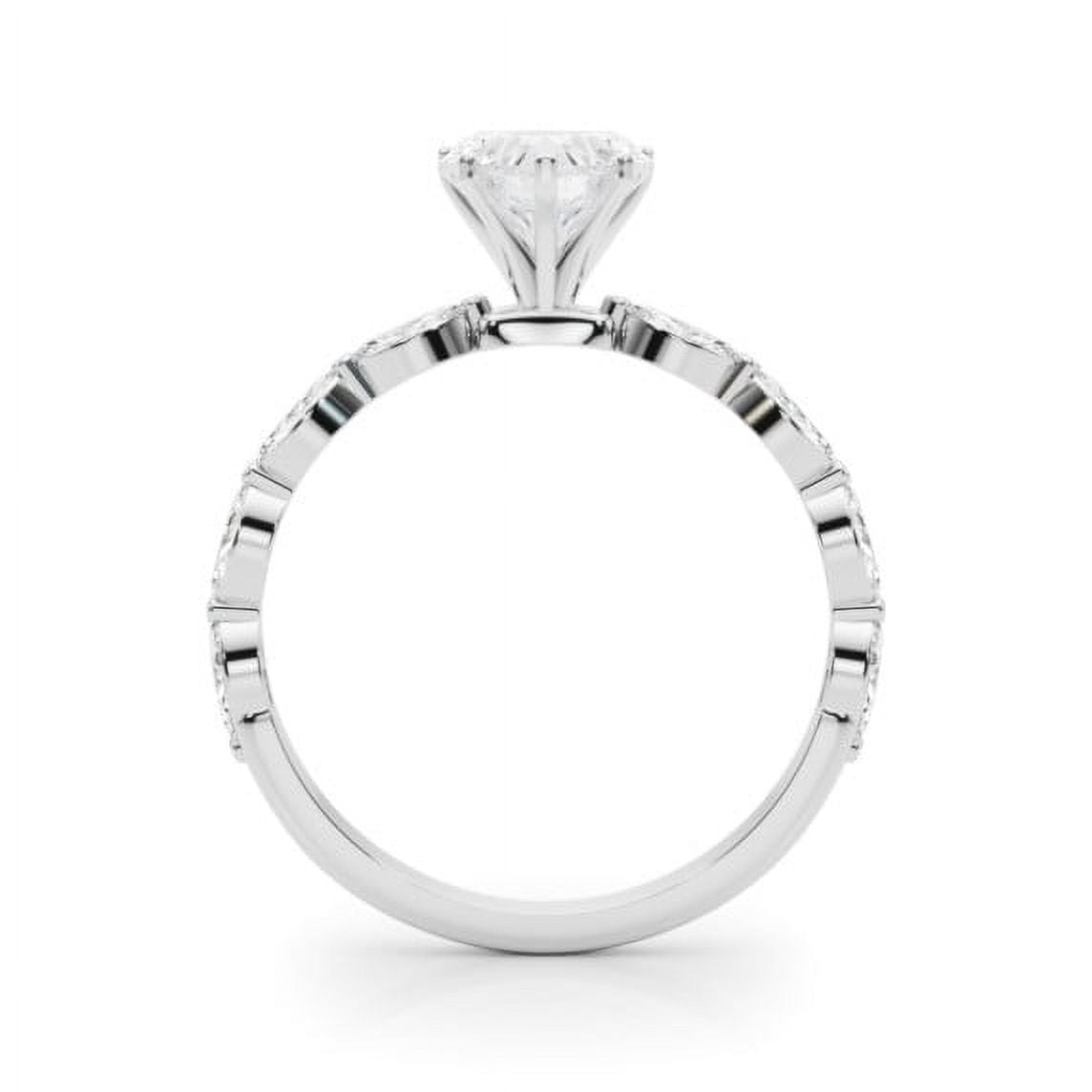 Lina Jewel 2.02 Ct Heart Cut Engagement Ring for Women - 14K White Gold Plated Multi-Stone Wedding Band with Lab-Created Simulated Diamonds and Accent Stones - Elegant Special Occasion Ring for Her