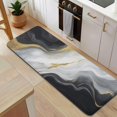 thumbnail image 5 of Black White Gold Marble Pattern Kitchen Rug Mat,Kitchen Runner Rugs Non Skid Washable,Decorative Kitchen Floor Mats for Kitchen,Sink,Laundry,17"x47.2", 5 of 7