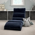 DHP Beverly Wave Adjustable Memory Foam Lounge Chair, Blue Microfiber