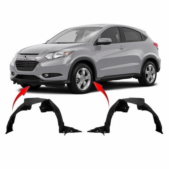 DCP Set of 2 Fender Liners for Honda HR-V 2016-2018 HO1248171 HO1249171 74150T7WA00