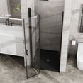 thumbnail image 2 of Demi Bonn 34" x 72" Bifold Shower Door, Walk-In Wet Room Divider, 1/4 inch Thick Clear Tempered Glass Frameless Shower Door, Black, 2 of 8