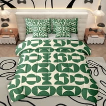 Homewish Vintage Green Minimalism Twin Bedding Sets 7-Piece, Chic Abstract Ombre Bedding Comforter Set, Teens Kids Adult Reversible Sheet Sets, Luxury Bedroom Decor