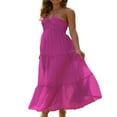 thumbnail image 2 of Women Y2k Long Dress Spaghetti Strap V Neck Maxi Dress Backless Holiday Birthday Beach Sundress, 2 of 5