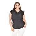thumbnail image 1 of Blusa con cuello drapeado Roman Fashion / Tallas Extras, 1740 (Negro) negro 38, 1 of 6