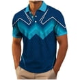 thumbnail image 2 of Ceisia Men's Geometric Print Polo Shirts, Regular Fit Short Sleeve Turndown Collar Casual Summer Tops Gifts, 2 of 5