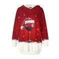 thumbnail image 4 of TIMIFIS Robe Chandail à Capuche Imprimé de Noël Laid pour Femmes Robe Midi Ample à Manches Longues avec Poche Cadeaux de Noël pour Femmes, 4 of 4
