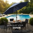 thumbnail image 3 of Four Seasons Courtyard 9 Foot Crank Lift Auto Tilt Patio Umbrella, Navy, 3 of 5