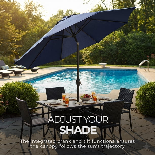10 ft. crestridge steel market outdoor patio umbrella in sling Best Choice Products 10ft Offset Cantilever Hanging Umbrella, 8 Sturdy Ribs, Easy Adjustment Color:Iridescent Matte Black meta-related-collection-relbag Use it for any What kind of fish