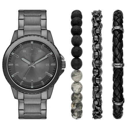 Relic by Fossil Men's Textured Set Three-Hand, Gunmetal Alloy Watch