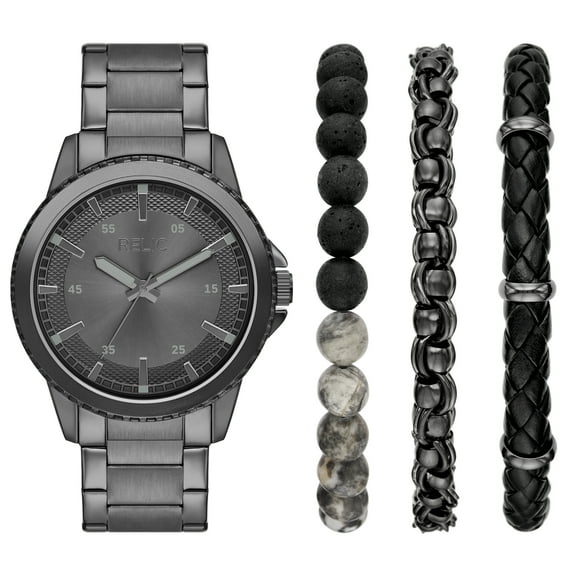 Relic by Fossil Men's Textured Set Three-Hand, Gunmetal Alloy Watch