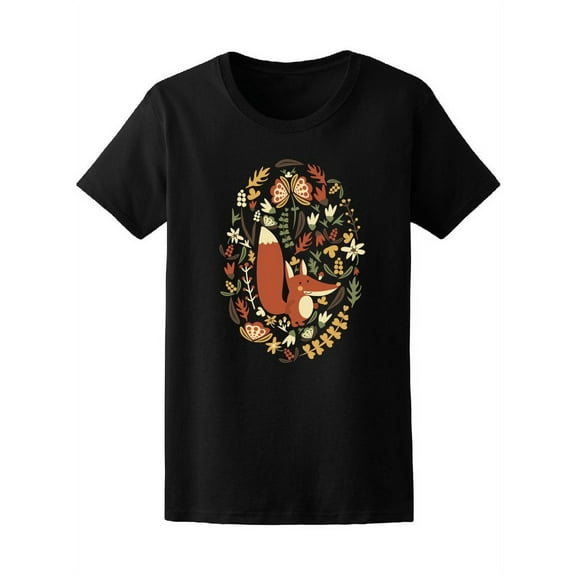 Fox And Autumn Plants T-Shirt Women -Image by Shutterstock, Female Medium