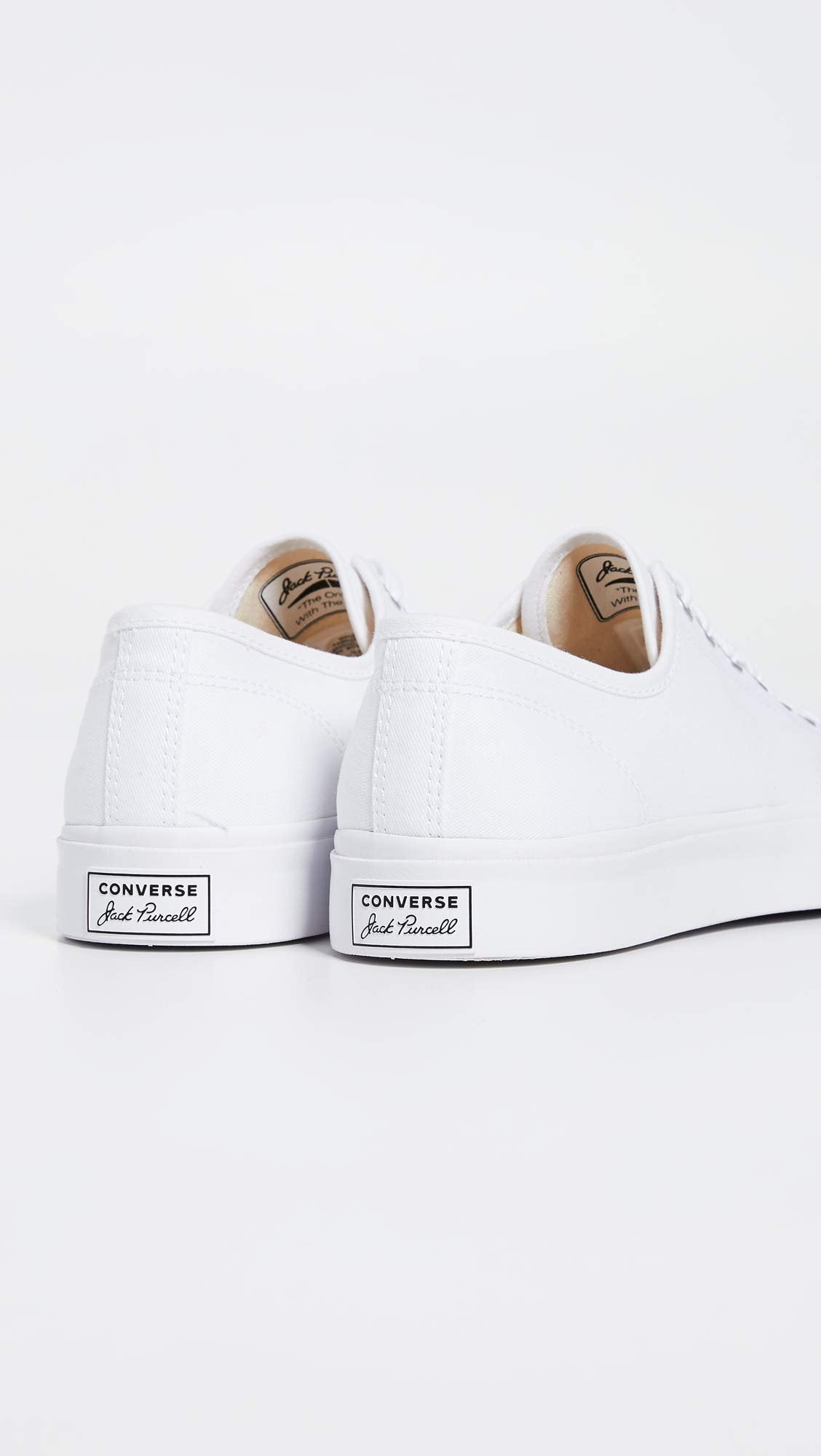 Converse Jack Purcell Canvas Sneakers, White/White/Black, 8