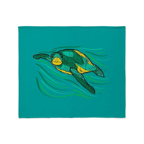 CafePress - Swimming Sea Turtle Throw Blanket - Soft Fleece Throw Blanket, 50"x60" for All Ages