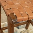 thumbnail image 4 of Rayong Mid-Century Modern Saddle Genuine Leather Counter Stool in Tan, 4 of 4