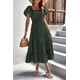 thumbnail image 5 of Vestido midi PRETTYGARDEN para mujer, manga corta, acolchado, verde militar, 5 of 9