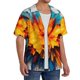 thumbnail image 2 of Balery Colorful Paint Print Camisa Casual de Manga Corta con Botones para Hombre, Texturizada, Estilo Cubano, para Playa, Verano-4X-Large, 2 of 5