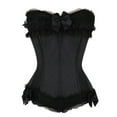thumbnail image 1 of Fozruso Corset en Dentelle avec Nœud en Dentelle, Haut Moulant (Noir), 1 of 4