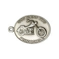 thumbnail image 1 of Antique Silver-Plated God Bless This Motorcycle Keychain 1 1/2 x 2 1/4 inches, 1 of 1