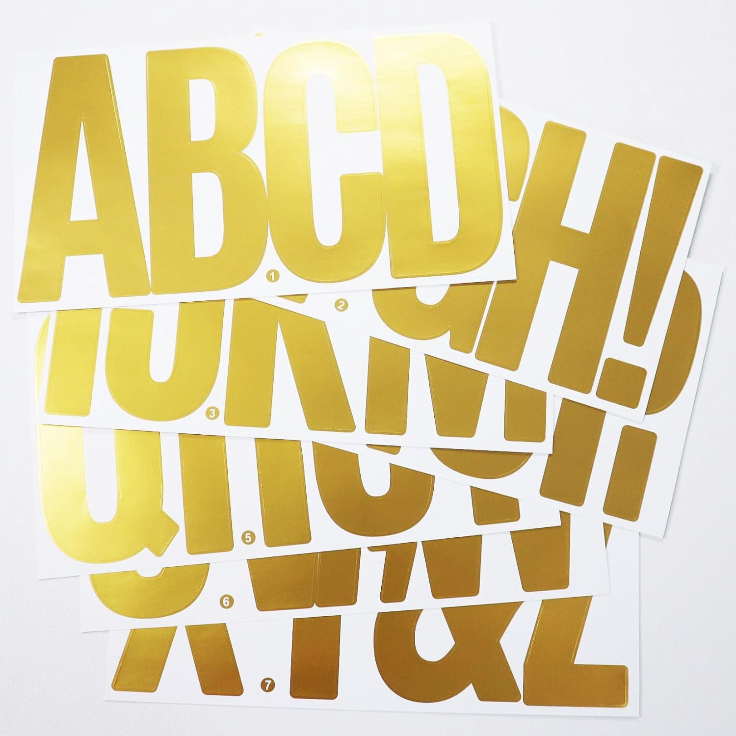 21 Sheets 6 Inch Golden Letter Stickers, Self Adhesive Vinyl Capital Alphabet Punctuation Stickers for Mailbox, Crafts, Notice Boards - Gold