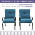 thumbnail image 2 of SUNCROWN Patio Chairs Outdoor Wrought Iron Dining Chairs with Peacock Blue Cushions, Set of 2, 2 of 6