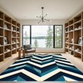 thumbnail image 2 of ODIKA 6'x9' Machine Washable Non-Slip Area Rug, Geometric Navy High Traffic Rug, Blue, 1169989, 2 of 7