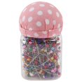 thumbnail image 1 of 500Pcs Sewing Pins Pearl Needles Pink Fabric Cover Pin Cushion Bottle Tailoring Process, 1 of 9