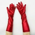thumbnail image 4 of Metallic Shiny Long Gloves for Cosplay and Costume, Sparkle Glitter Evening Opera Gloves for Role Play, Stretchable Gloves for Halloween Party, Stage Performance Accessories for Adults and Teen Red, 4 of 5
