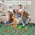 thumbnail image 3 of Soft Modern Area Rug for Living Room, Bedroom, Durable Home Decor Carpet, 8x10ft, Elegant Cyan, 3 of 8