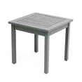 thumbnail image 3 of JONATHAN Y Archer 18.9" Modern Classic Square Slatted Solid Acacia Wood Indoor/Outdoor Adirondack Side Table, Gray, END6000G, 3 of 5