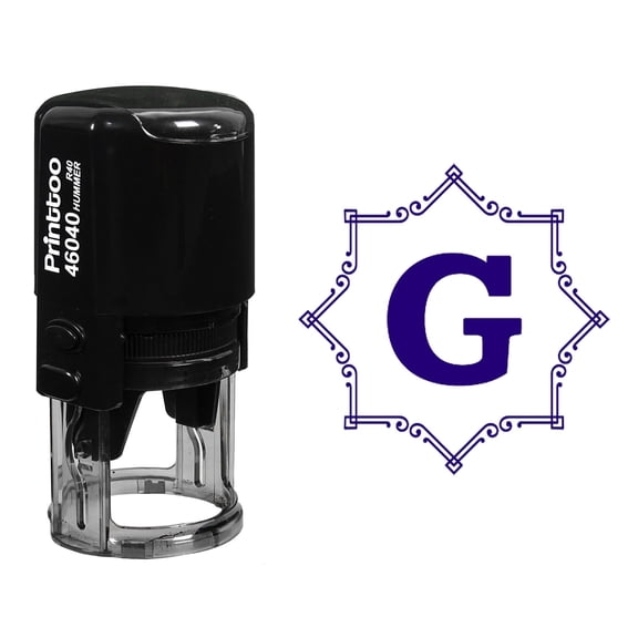 Printtoo Octagon Celtic Swirl Frame Alphabet G Monogram Self Inking Rubber Stamp R-40 Office Stationary