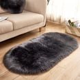 thumbnail image 2 of Inteprter Mantas gruesas y peludas, cómodas alfombras para interiores, sólidas, ligeras, para mesita de noche, sala de estar, dormitorio, Decoración del hogar Gris oscuro 60*120cm, 2 of 6