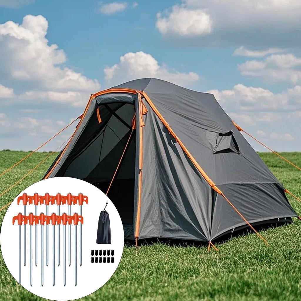 Yihuala Tent Peg Carbon Steel Ground Peg Camping Rock Bottoms Ground Anchors Tents Accessories For Outdoor Camping Tent Pegs