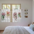 thumbnail image 3 of Pink Spring Floral Kitchen Curtain for Berdoom Living Room Cafe 54 Inch Length, Wooden Elegant Farmhouse Botanical Tiers Curtains Light Filtering Drapes Rod Pocket Window Treatment 2 Panels 52"Wx54"L, 3 of 8