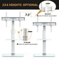 thumbnail image 2 of FITUEYES Floor TV Stand with Tempered Glass Base and Height Adjustable, White, 2 of 6